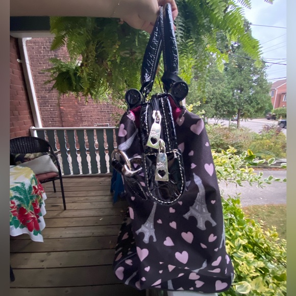 Betsey Johnson Paris Eiffel Tower Luggage Bag / Purse - Picture 3 of 5